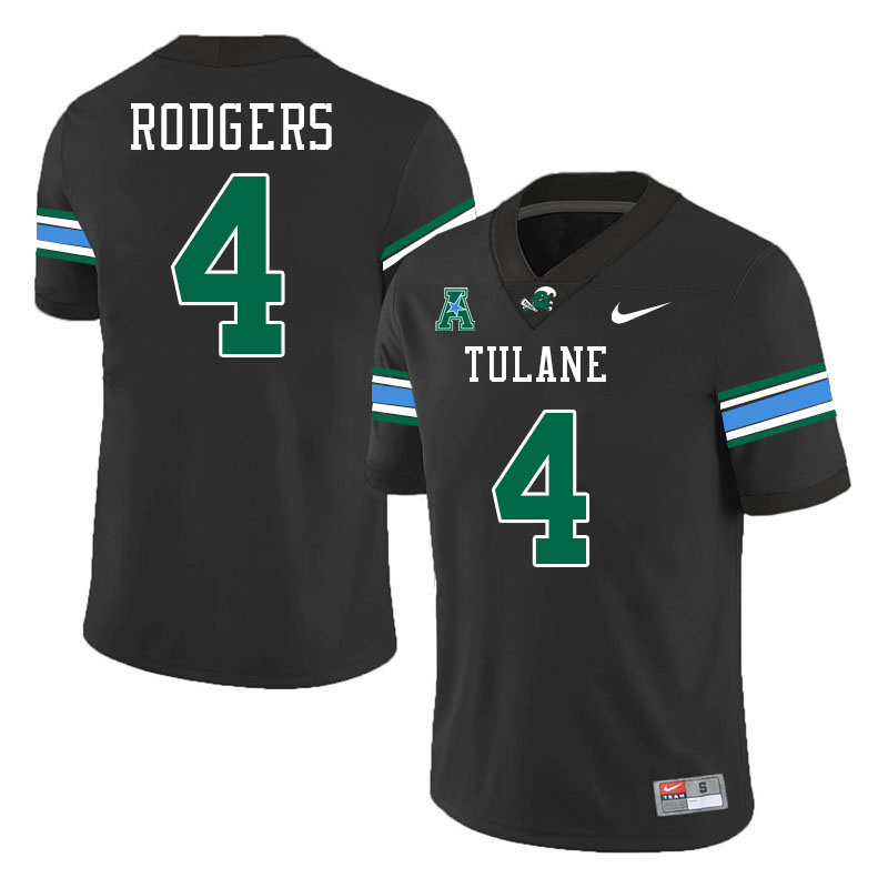 #4 Chris Rodgers Tulane Green Wave Jersey College Football Uniforms,Apparels Stitched-Black
